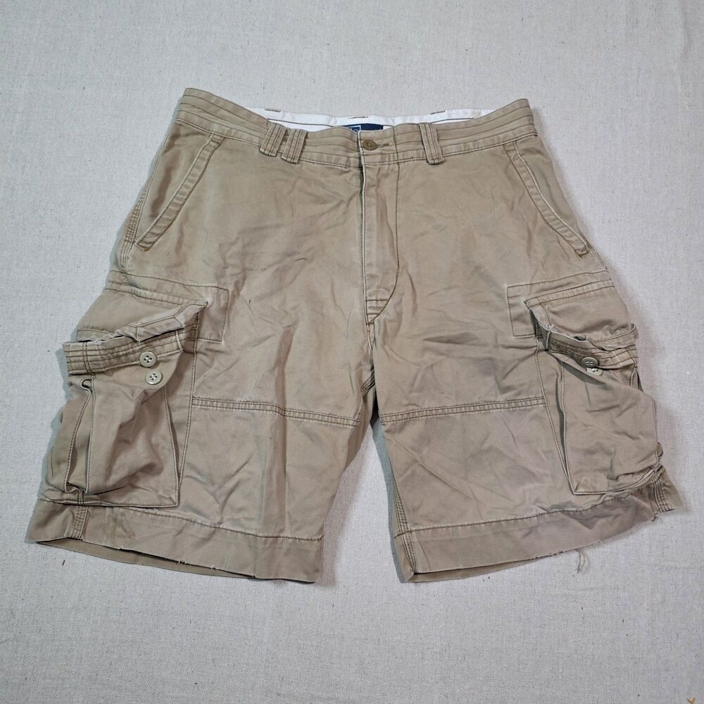 Polo Ralph Lauren Cargo Shorts Mens Size 35 Classic Chino Beige 9.5 Inch Inseam